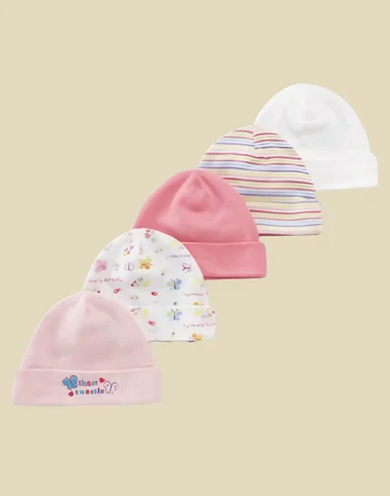 New Born Baby Boys and Girls Soft Cotton Cap Multicolour