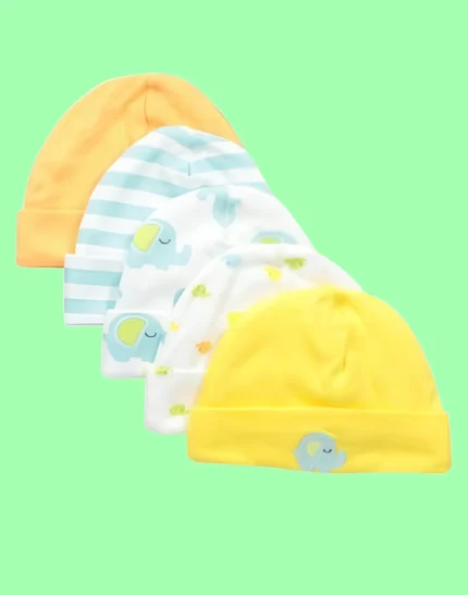 New Born Baby Boys and Girls Soft Cotton Cap Multicolour