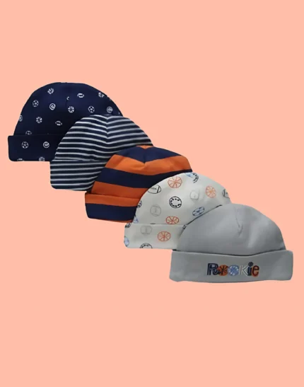 New Born Baby Boys and Girls Soft Cotton Cap Multicolour