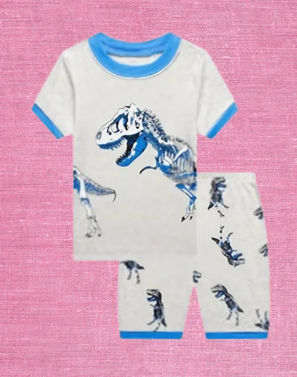 Hosiery Cotton Night Suit – Collared Neck, Nursery Print, Sleep Wear for Girls, Boys, Babies