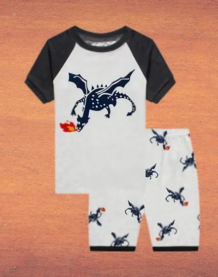 Hosiery Cotton Night Suit – Collared Neck, Nursery Print, Sleep Wear for Girls, Boys, Babies