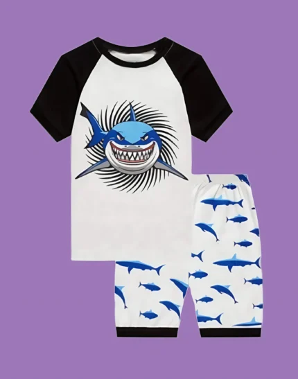 Hosiery Cotton Night Suit – Collared Neck, Nursery Print, Sleep Wear for Girls, Boys, Babies
