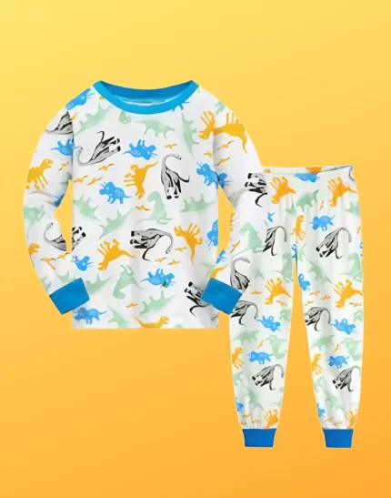 Hosiery Cotton Night Suit – Collared Neck, Nursery Print, Sleep Wear for Girls, Boys, Babies