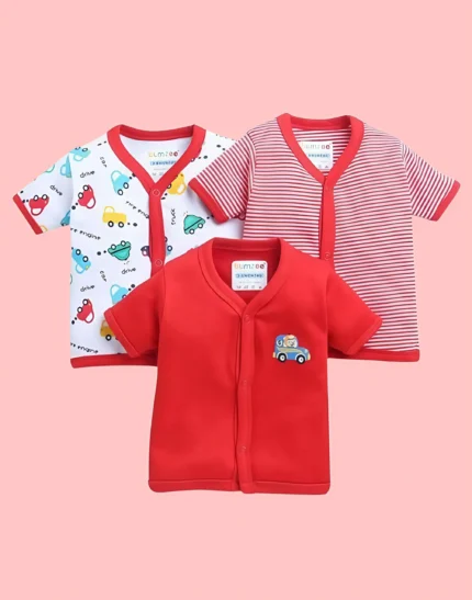 Red & White Boys Half Sleeves Jablas Pack of 3 Age