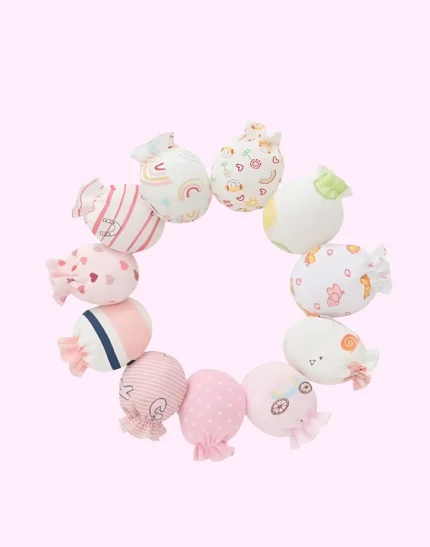 Indilittle Newborn Premium Cotton Hosiery Mittens Set/Hand Gloves/Muthi. (0-6 Months)