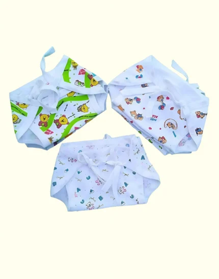 new born Baby's Cotton Cloth Diapers/Langot/nappy U Shaped Washable and Reusable Nappies (Multicolour,0-6 Months)