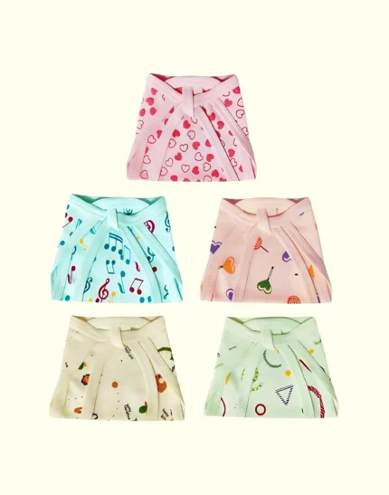 new born Baby's Cotton Cloth Diapers/Langot/nappy U Shaped Washable and Reusable Nappies (Multicolour,0-6 Months)
