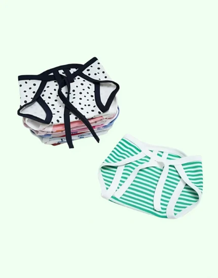 new born Baby's Cotton Cloth Diapers/Langot/nappy U Shaped Washable and Reusable Nappies (Multicolour,0-6 Months)