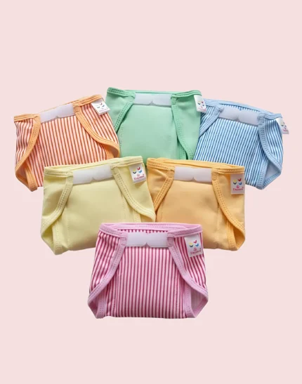 new born Baby's Cotton Cloth Diapers/Langot/nappy U Shaped Washable and Reusable Nappies (Multicolour,0-6 Months)