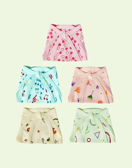 new born Baby's Cotton Cloth Diapers/Langot/nappy U Shaped Washable and Reusable Nappies (Multicolour,0-6 Months)
