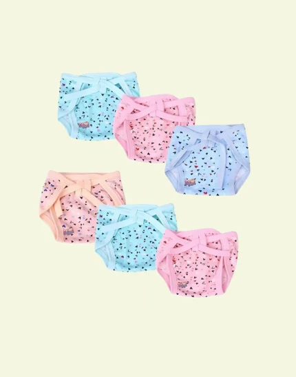 new born Baby's Cotton Cloth Diapers/Langot/nappy U Shaped Washable and Reusable Nappies (Multicolour,0-6 Months)