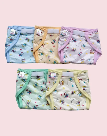 new born Baby's Cotton Cloth Diapers/Langot/nappy U Shaped Washable and Reusable Nappies (Multicolour,0-6 Months)