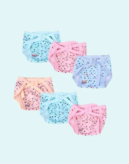 new born Baby's Cotton Cloth Diapers/Langot/nappy U Shaped Washable and Reusable Nappies (Multicolour,0-6 Months)