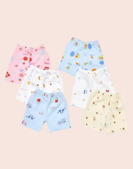 New Born Baby Girls and Boys Hosiery Cotton Shorts| Infant| Regular Fit| Half Pants