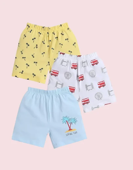 New Born Baby Girls and Boys Hosiery Cotton Shorts| Infant| Regular Fit| Half Pants